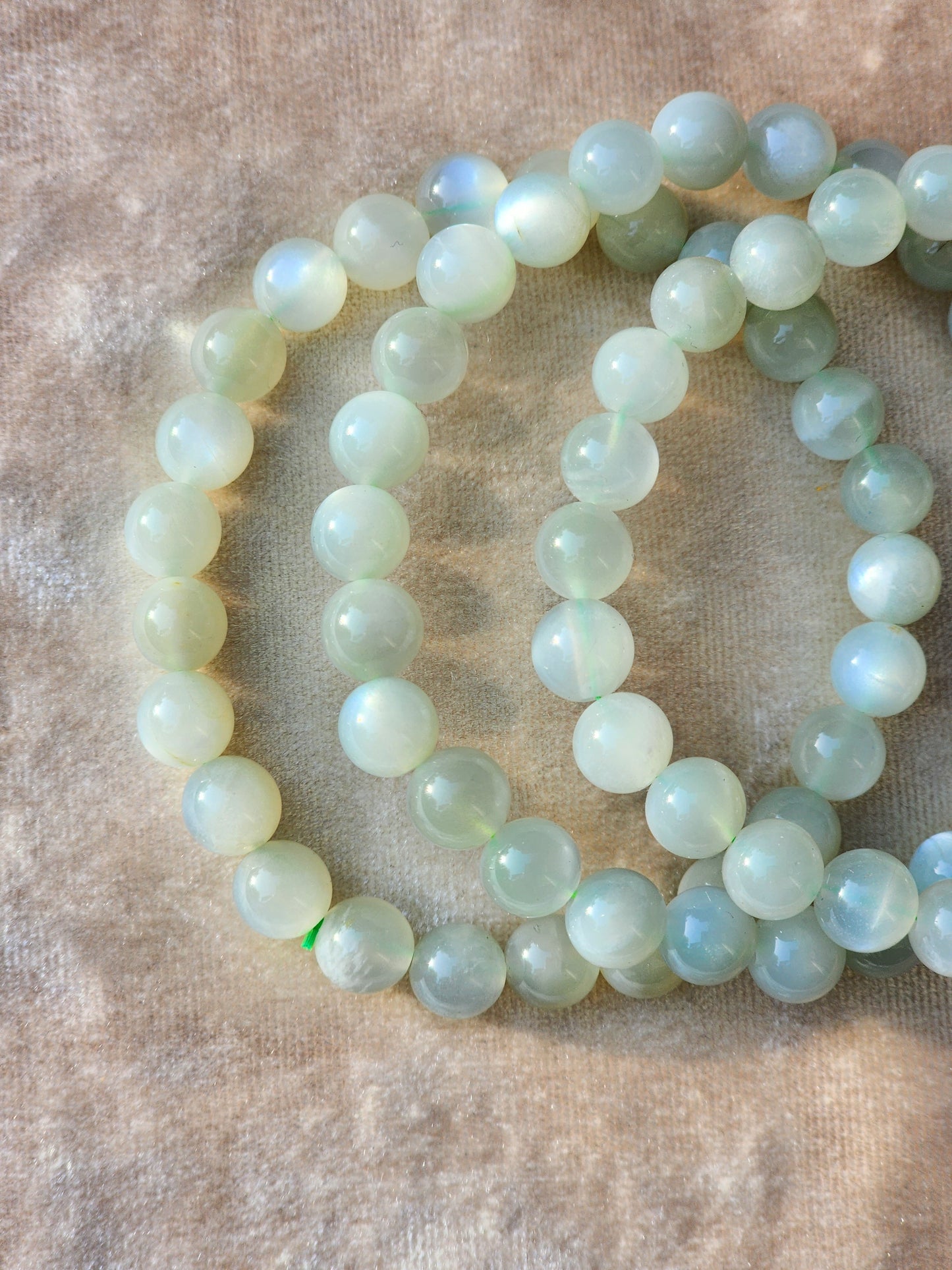 Silky Sage Green Moonstone 7mm